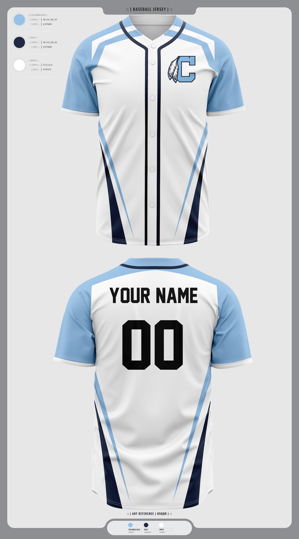 Full Button Baseball Jersey, Chiefs, Baseball, Teamtime, Team time, sublimation, custom sports apparel, team uniforms, spirit wear, spiritwear, sports uniforms, custom shirts, team store, custom team store, fundraiser sports, apparel fundraiser