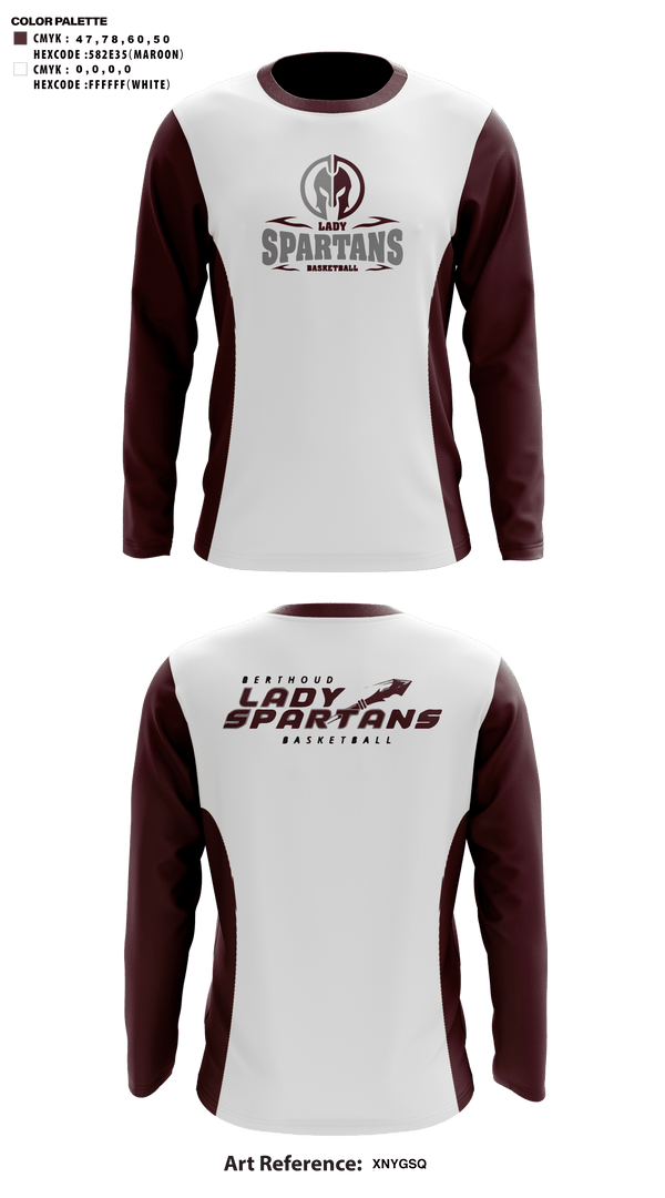 Long Sleeve Shooting Shirt, Berthoud High School Basketball, Women's Basketball, Teamtime, Team time, sublimation, custom sports apparel, team uniforms, spirit wear, spiritwear, sports uniforms, custom shirts, team store, custom team store, fundraiser sports, apparel fundraiser
