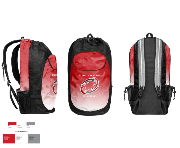 Gear Bag, Detroit Community High School Volleyball, Men's Volleyball, Teamtime, Team time, sublimation, custom sports apparel, team uniforms, spirit wear, spiritwear, sports uniforms, custom shirts, team store, custom team store, fundraiser sports, apparel fundraiser