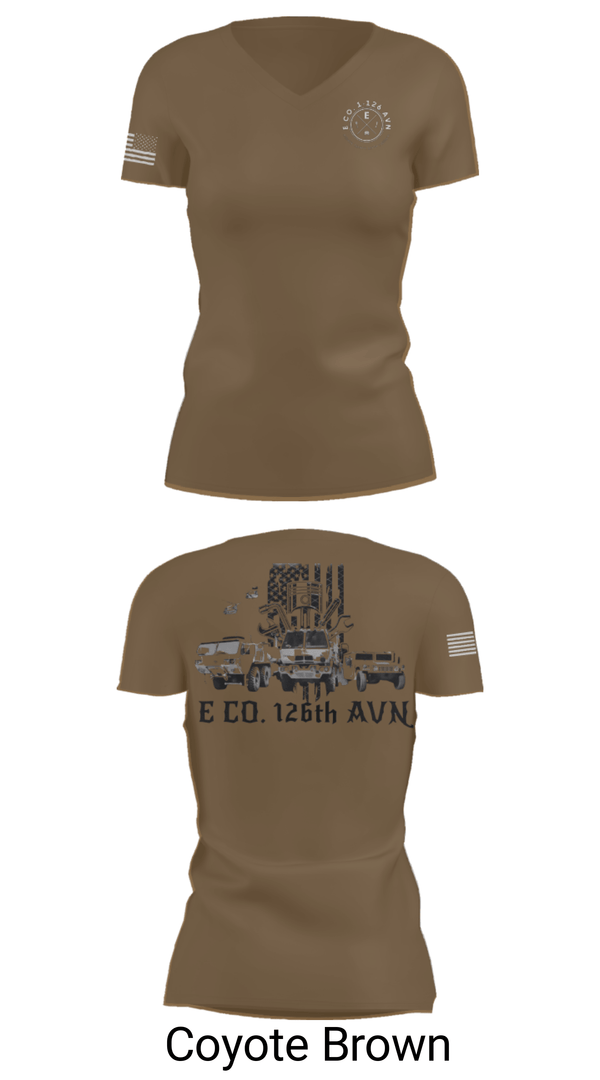 Womens Short Sleeve Vneck Shirt, B Co. 1-126AVN, Army, Teamtime, Team time, sublimation, custom sports apparel, team uniforms, spirit wear, spiritwear, sports uniforms, custom shirts, team store, custom team store, fundraiser sports, apparel fundraiser