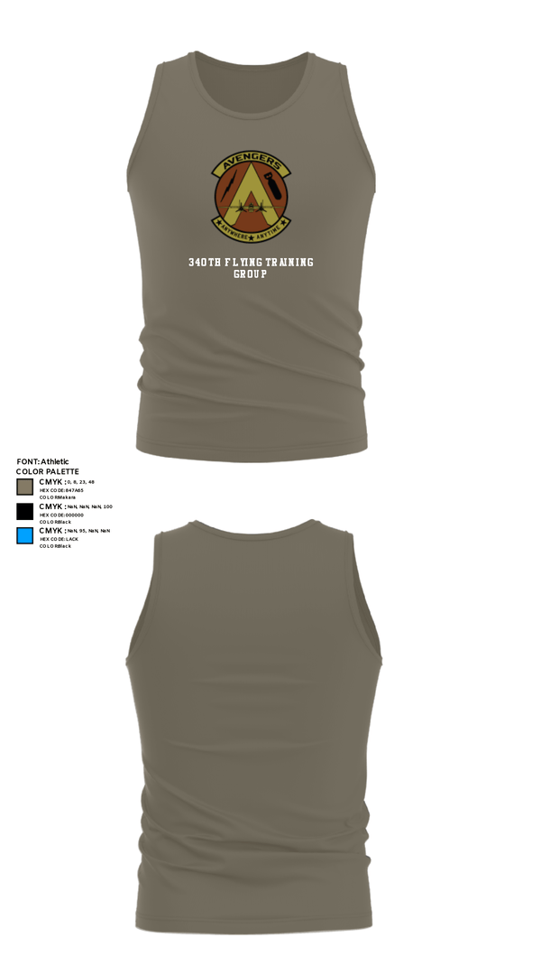 Tank Top, 340th Flying Training Group, Air Force, Teamtime, Team time, sublimation, custom sports apparel, team uniforms, spirit wear, spiritwear, sports uniforms, custom shirts, team store, custom team store, fundraiser sports, apparel fundraiser