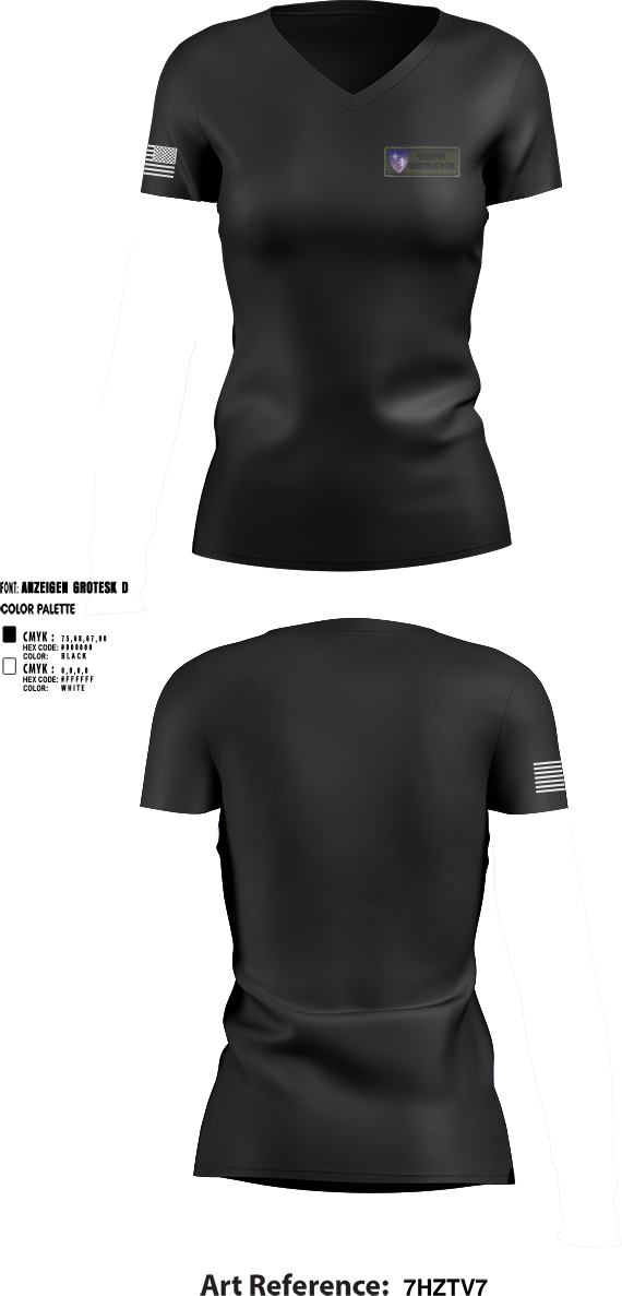 Womens Short Sleeve Vneck Shirt, NATO Winter Instructor Course, , Teamtime, Team time, sublimation, custom sports apparel, team uniforms, spirit wear, spiritwear, sports uniforms, custom shirts, team store, custom team store, fundraiser sports, apparel fundraiser