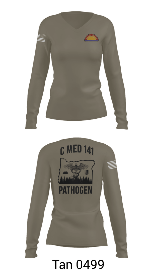 Womens Long Sleeve Vneck Shirt, C Med, National Guard, Teamtime, Team time, sublimation, custom sports apparel, team uniforms, spirit wear, spiritwear, sports uniforms, custom shirts, team store, custom team store, fundraiser sports, apparel fundraiser