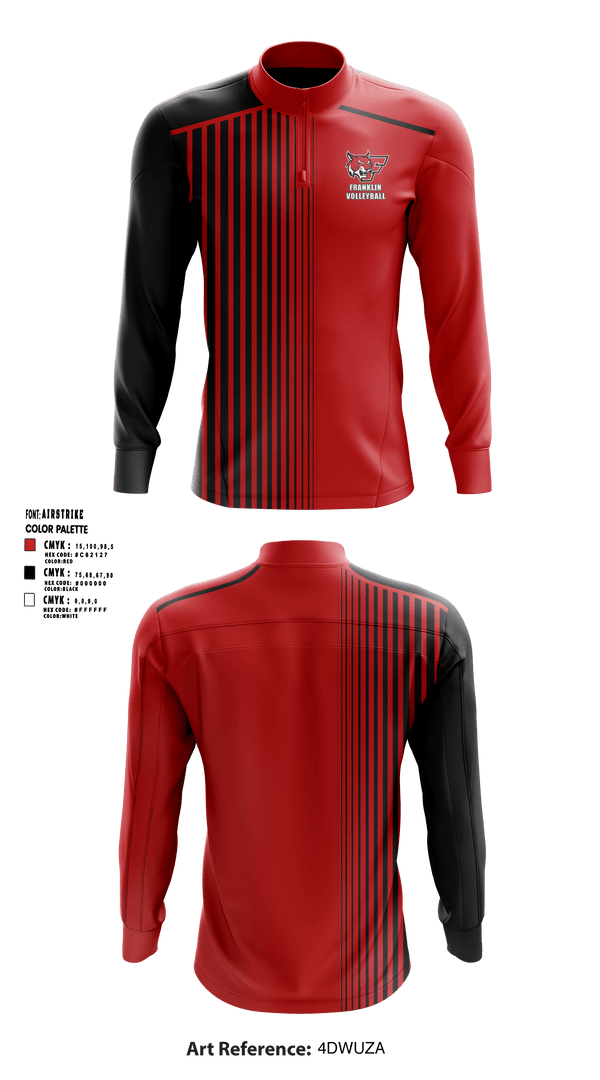 Quarter Zip Jacket, Franklin Senior High School Volleyball, Women's Volleyball, Teamtime, Team time, sublimation, custom sports apparel, team uniforms, spirit wear, spiritwear, sports uniforms, custom shirts, team store, custom team store, fundraiser sports, apparel fundraiser