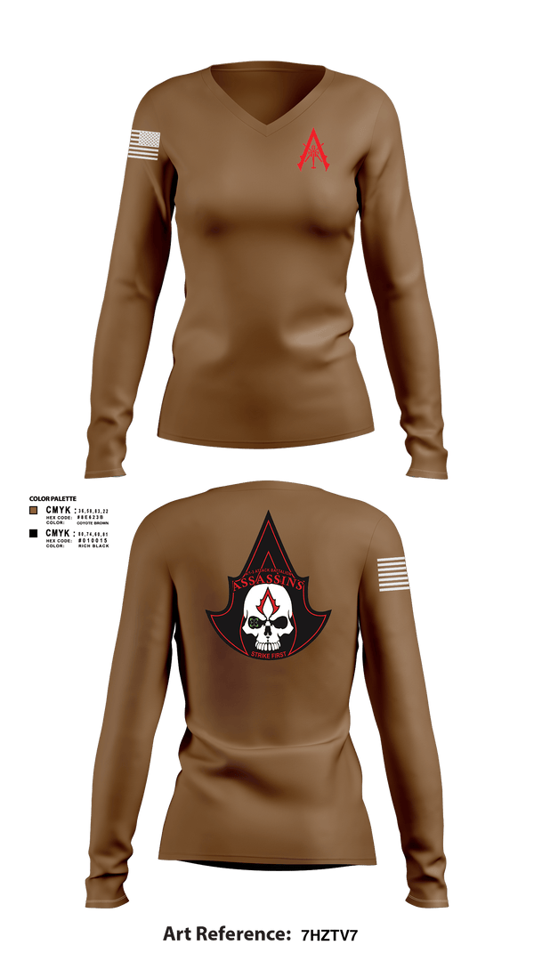 Women's Long Sleeve Vneck Shirt, A Co. 1-3 AB, Army, Teamtime, Team time, sublimation, custom sports apparel, team uniforms, spirit wear, spiritwear, sports uniforms, custom shirts, team store, custom team store, fundraiser sports, apparel fundraiser