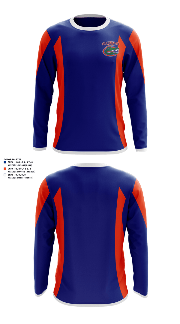 Long Sleeve Performance Shirt, Delhi Charter School Cheer, Cheer, Teamtime, Team time, sublimation, custom sports apparel, team uniforms, spirit wear, spiritwear, sports uniforms, custom shirts, team store, custom team store, fundraiser sports, apparel fundraiser