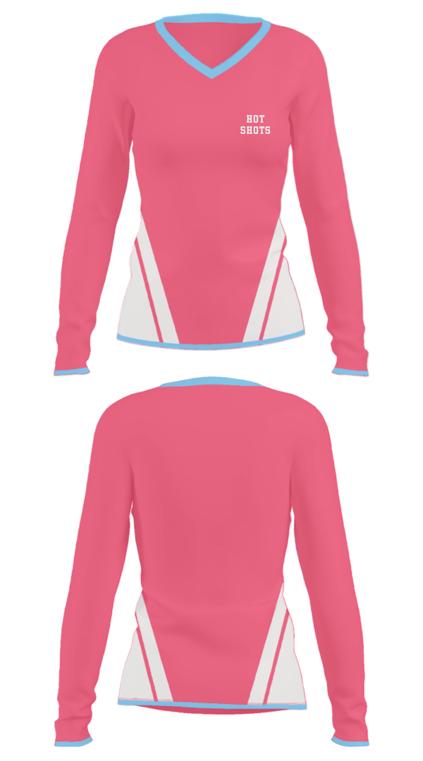 Women's Long Sleeve Vneck Shirt, Hot Shots, Women's Basketball, Teamtime, Team time, sublimation, custom sports apparel, team uniforms, spirit wear, spiritwear, sports uniforms, custom shirts, team store, custom team store, fundraiser sports, apparel fundraiser