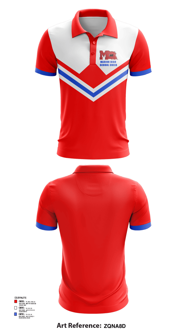 Short Sleeve Performance Polo, Marion High School Cheer, Cheer, Teamtime, Team time, sublimation, custom sports apparel, team uniforms, spirit wear, spiritwear, sports uniforms, custom shirts, team store, custom team store, fundraiser sports, apparel fundraiser