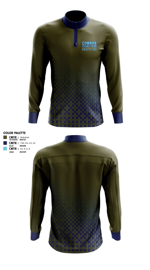 Quarter Zip Jacket, Conroe Stars Team, Wrestling, Teamtime, Team time, sublimation, custom sports apparel, team uniforms, spirit wear, spiritwear, sports uniforms, custom shirts, team store, custom team store, fundraiser sports, apparel fundraiser
