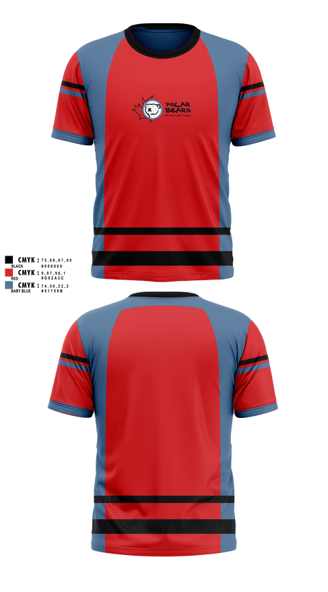Short Sleeve Performance Shirt, Polar Bears Field Hockey, Field Hockey, Teamtime, Team time, sublimation, custom sports apparel, team uniforms, spirit wear, spiritwear, sports uniforms, custom shirts, team store, custom team store, fundraiser sports, apparel fundraiser