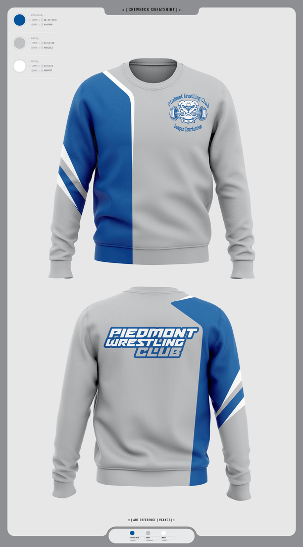 Crew Neck Sweatshirt, Piedmont Youth Wrestling, Wrestling, Teamtime, Team time, sublimation, custom sports apparel, team uniforms, spirit wear, spiritwear, sports uniforms, custom shirts, team store, custom team store, fundraiser sports, apparel fundraiser