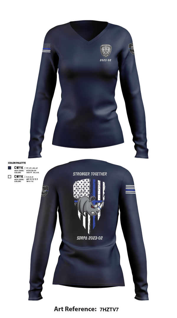 Womens Long Sleeve Vneck Shirt, SDRPA, Police, Teamtime, Team time, sublimation, custom sports apparel, team uniforms, spirit wear, spiritwear, sports uniforms, custom shirts, team store, custom team store, fundraiser sports, apparel fundraiser