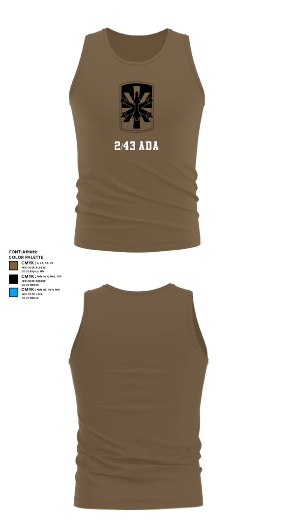 Tank Top, 2/43 ADA, Army, Teamtime, Team time, sublimation, custom sports apparel, team uniforms, spirit wear, spiritwear, sports uniforms, custom shirts, team store, custom team store, fundraiser sports, apparel fundraiser