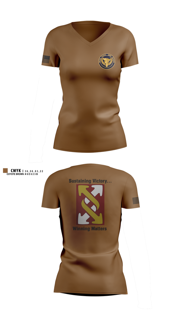 Womens Short Sleeve Vneck Shirt, 143rd ESC, , Teamtime, Team time, sublimation, custom sports apparel, team uniforms, spirit wear, spiritwear, sports uniforms, custom shirts, team store, custom team store, fundraiser sports, apparel fundraiser