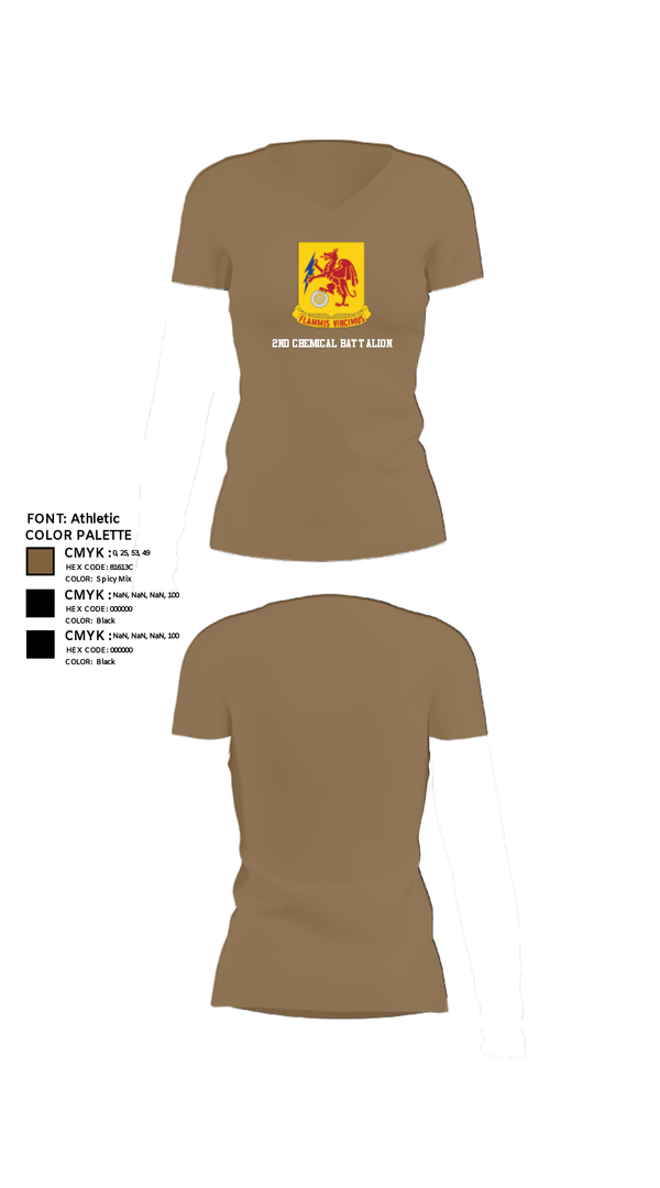 Women's Short Sleeve Vneck Shirt, 2nd Chemical Battalion, Army, Teamtime, Team time, sublimation, custom sports apparel, team uniforms, spirit wear, spiritwear, sports uniforms, custom shirts, team store, custom team store, fundraiser sports, apparel fundraiser