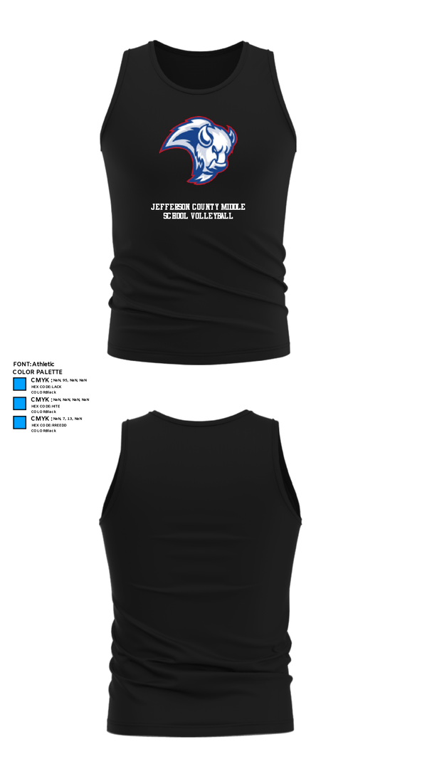 Tank Top, Jefferson County Middle School Volleyball, Men's Volleyball, Teamtime, Team time, sublimation, custom sports apparel, team uniforms, spirit wear, spiritwear, sports uniforms, custom shirts, team store, custom team store, fundraiser sports, apparel fundraiser