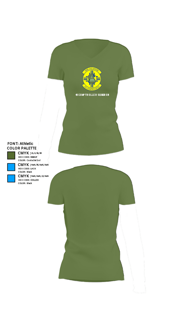 Women's Short Sleeve Vneck Shirt, 49 COMPTROLLER SQUADRON, , Teamtime, Team time, sublimation, custom sports apparel, team uniforms, spirit wear, spiritwear, sports uniforms, custom shirts, team store, custom team store, fundraiser sports, apparel fundraiser