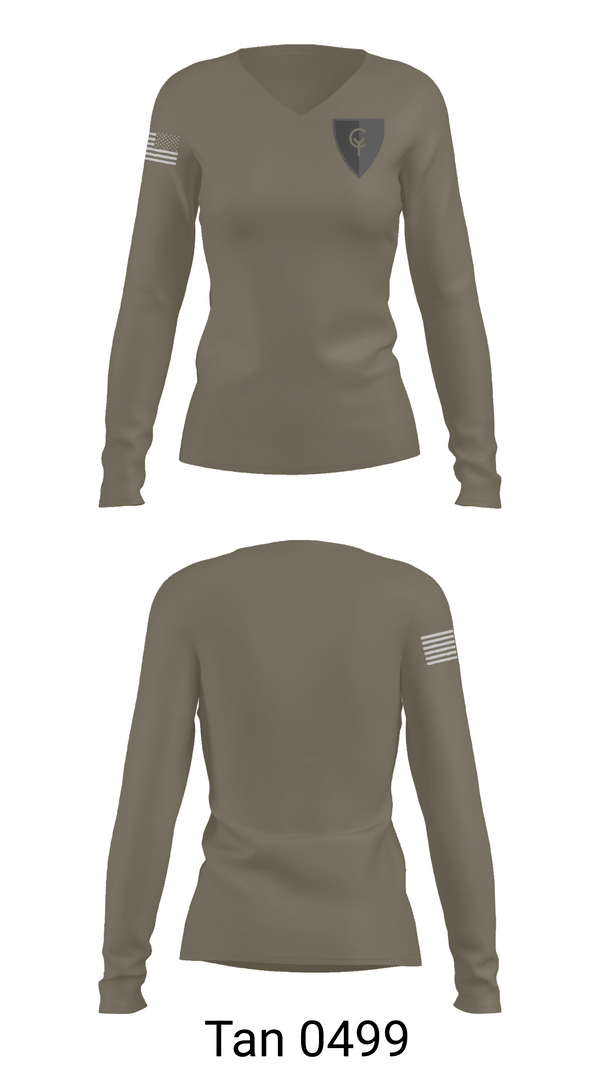 Womens Long Sleeve Vneck Shirt, 38th Infantry Division, , Teamtime, Team time, sublimation, custom sports apparel, team uniforms, spirit wear, spiritwear, sports uniforms, custom shirts, team store, custom team store, fundraiser sports, apparel fundraiser