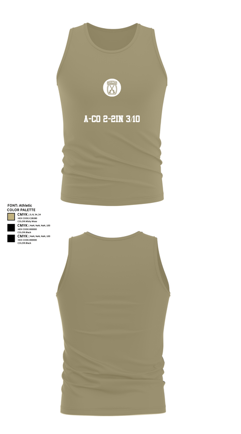Tank Top, a-co 2-2in 3/10, Army, Teamtime, Team time, sublimation, custom sports apparel, team uniforms, spirit wear, spiritwear, sports uniforms, custom shirts, team store, custom team store, fundraiser sports, apparel fundraiser