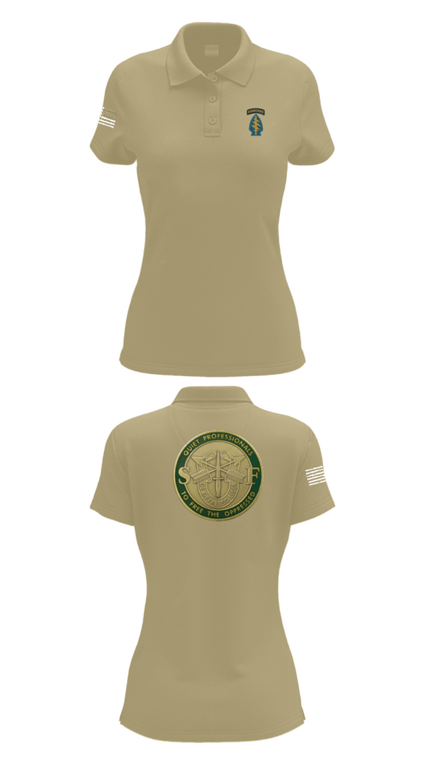 Women's Short Sleeve Performance Polo, Echo 20th SFG, National Guard, Teamtime, Team time, sublimation, custom sports apparel, team uniforms, spirit wear, spiritwear, sports uniforms, custom shirts, team store, custom team store, fundraiser sports, apparel fundraiser
