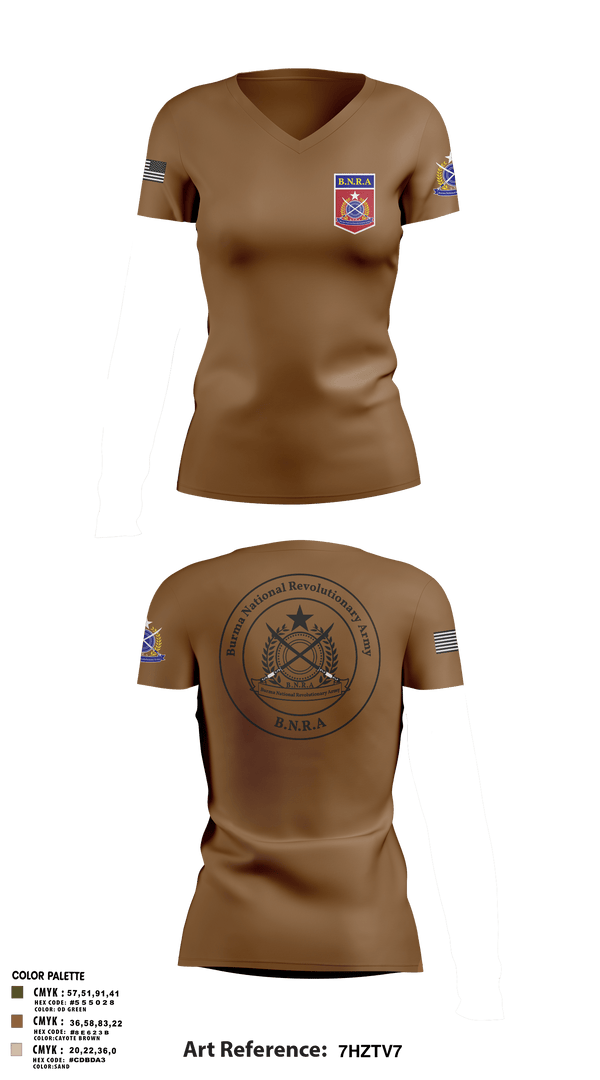Womens Short Sleeve Vneck Shirt, B.N.R.AB.N.R.Army, Army, Teamtime, Team time, sublimation, custom sports apparel, team uniforms, spirit wear, spiritwear, sports uniforms, custom shirts, team store, custom team store, fundraiser sports, apparel fundraiser