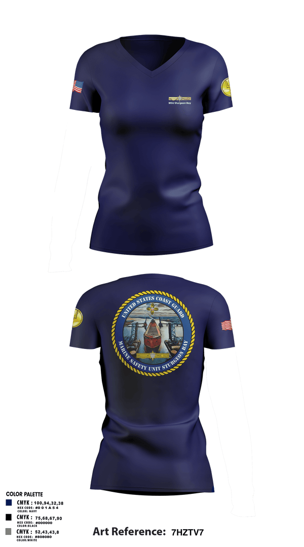 Womens Short Sleeve Vneck Shirt, MSU Sturgeon Bay, Coast Guard, Teamtime, Team time, sublimation, custom sports apparel, team uniforms, spirit wear, spiritwear, sports uniforms, custom shirts, team store, custom team store, fundraiser sports, apparel fundraiser