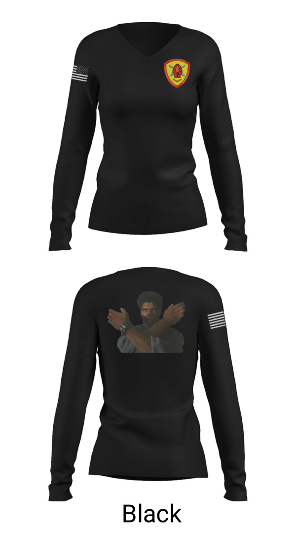 Women's Long Sleeve Vneck Shirt, 10th Marine Regiment, Marines, Teamtime, Team time, sublimation, custom sports apparel, team uniforms, spirit wear, spiritwear, sports uniforms, custom shirts, team store, custom team store, fundraiser sports, apparel fundraiser