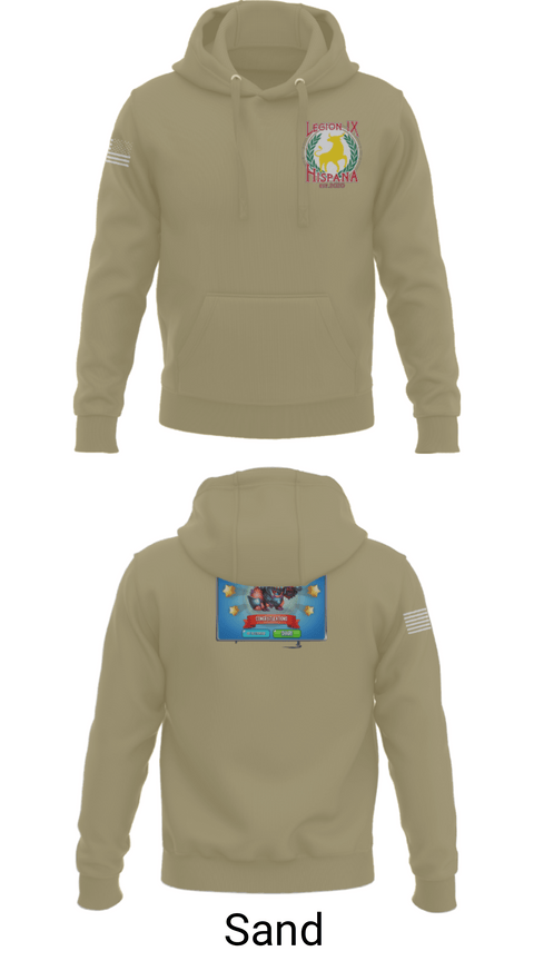 Hoodie, Legion IX, Army, Teamtime, Team time, sublimation, custom sports apparel, team uniforms, spirit wear, spiritwear, sports uniforms, custom shirts, team store, custom team store, fundraiser sports, apparel fundraiser