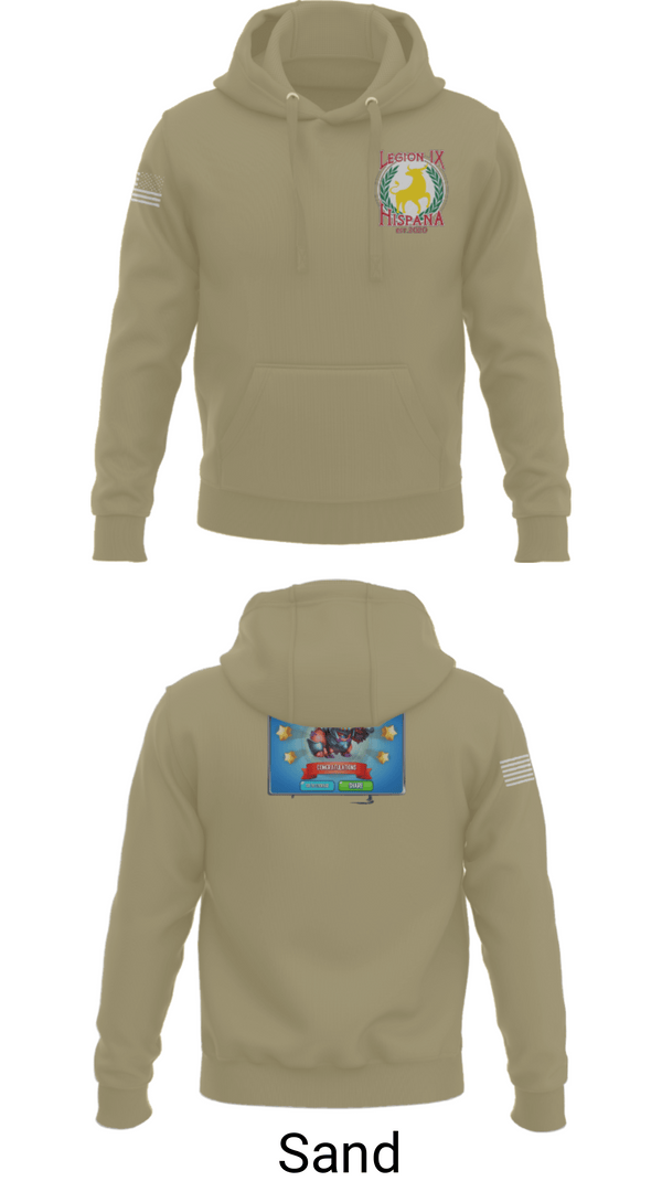 Hoodie, Legion IX, Army, Teamtime, Team time, sublimation, custom sports apparel, team uniforms, spirit wear, spiritwear, sports uniforms, custom shirts, team store, custom team store, fundraiser sports, apparel fundraiser