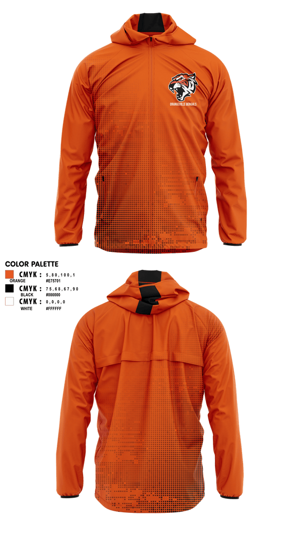 Windbreaker, Orangeville Bengals, Baseball, Teamtime, Team time, sublimation, custom sports apparel, team uniforms, spirit wear, spiritwear, sports uniforms, custom shirts, team store, custom team store, fundraiser sports, apparel fundraiser