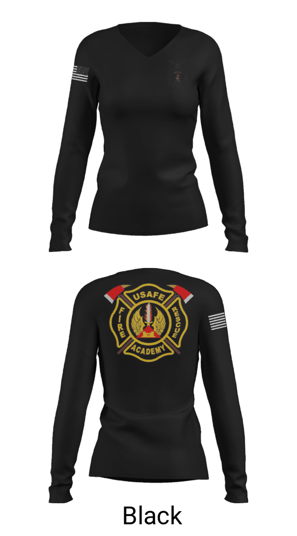 Women's Long Sleeve Vneck Shirt, 435th CTS, Air Force, Teamtime, Team time, sublimation, custom sports apparel, team uniforms, spirit wear, spiritwear, sports uniforms, custom shirts, team store, custom team store, fundraiser sports, apparel fundraiser