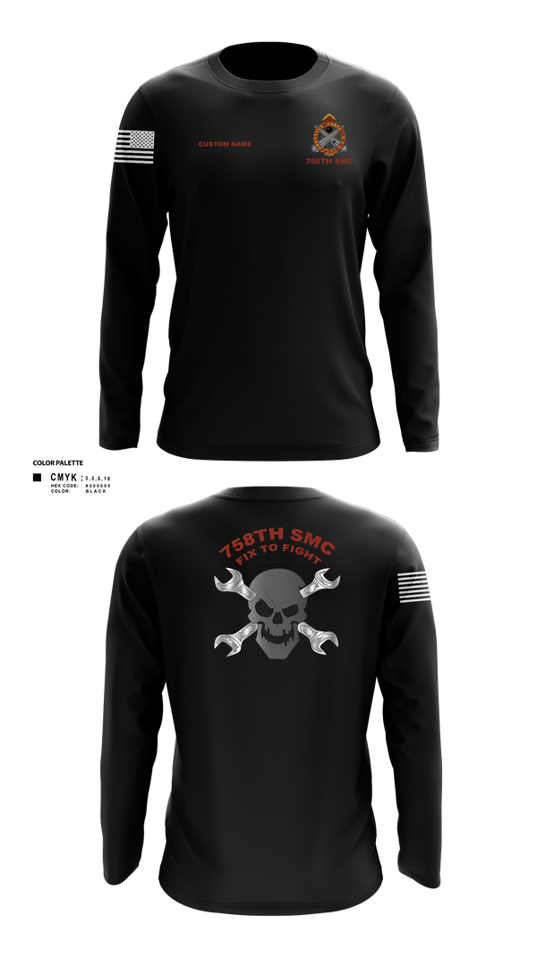 Long Sleeve Performance Shirt, 758th SMC, Army, Teamtime, Team time, sublimation, custom sports apparel, team uniforms, spirit wear, spiritwear, sports uniforms, custom shirts, team store, custom team store, fundraiser sports, apparel fundraiser