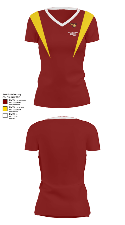 Women's Short Sleeve Vneck Shirt, Sharon High School Tennis, Tennis, Teamtime, Team time, sublimation, custom sports apparel, team uniforms, spirit wear, spiritwear, sports uniforms, custom shirts, team store, custom team store, fundraiser sports, apparel fundraiser