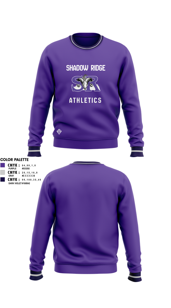 Crew Neck Sweatshirt, Shadow Ridge Middle School, Men's Soccer, Teamtime, Team time, sublimation, custom sports apparel, team uniforms, spirit wear, spiritwear, sports uniforms, custom shirts, team store, custom team store, fundraiser sports, apparel fundraiser