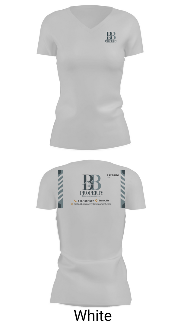 Womens Short Sleeve Vneck Shirt, BB PROPERTY DEVELOPMENT, , Teamtime, Team time, sublimation, custom sports apparel, team uniforms, spirit wear, spiritwear, sports uniforms, custom shirts, team store, custom team store, fundraiser sports, apparel fundraiser