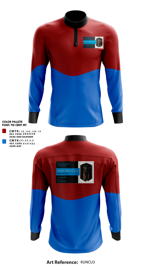 Quarter Zip Jacket, Hvac pros llc, , Teamtime, Team time, sublimation, custom sports apparel, team uniforms, spirit wear, spiritwear, sports uniforms, custom shirts, team store, custom team store, fundraiser sports, apparel fundraiser