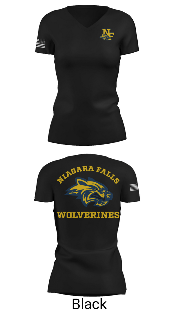 Womens Short Sleeve Vneck Shirt, Niagara Falls High School Cheer, Cheer, Teamtime, Team time, sublimation, custom sports apparel, team uniforms, spirit wear, spiritwear, sports uniforms, custom shirts, team store, custom team store, fundraiser sports, apparel fundraiser