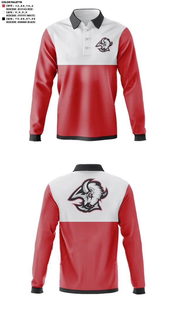 Long Sleeve Performance Polo, Buffalo High School Golf, Golf, Teamtime, Team time, sublimation, custom sports apparel, team uniforms, spirit wear, spiritwear, sports uniforms, custom shirts, team store, custom team store, fundraiser sports, apparel fundraiser
