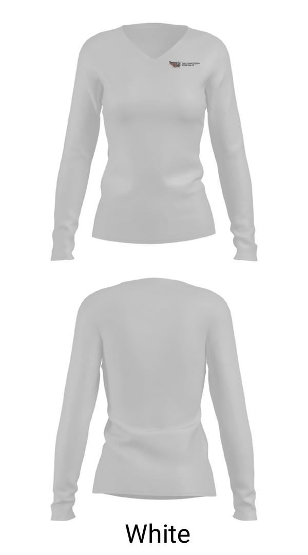 Women's Long Sleeve Vneck Shirt, Southwestern High School, Spirit Store, Teamtime, Team time, sublimation, custom sports apparel, team uniforms, spirit wear, spiritwear, sports uniforms, custom shirts, team store, custom team store, fundraiser sports, apparel fundraiser