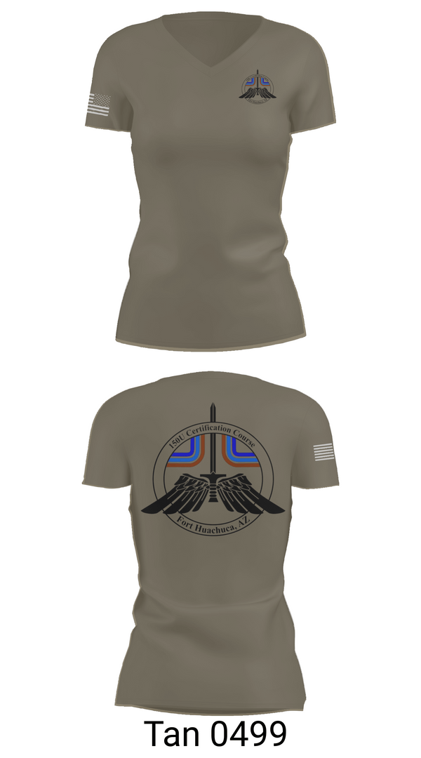 Womens Short Sleeve Vneck Shirt, 2-13th AVN REGT, 150U Certification Course, , Teamtime, Team time, sublimation, custom sports apparel, team uniforms, spirit wear, spiritwear, sports uniforms, custom shirts, team store, custom team store, fundraiser sports, apparel fundraiser