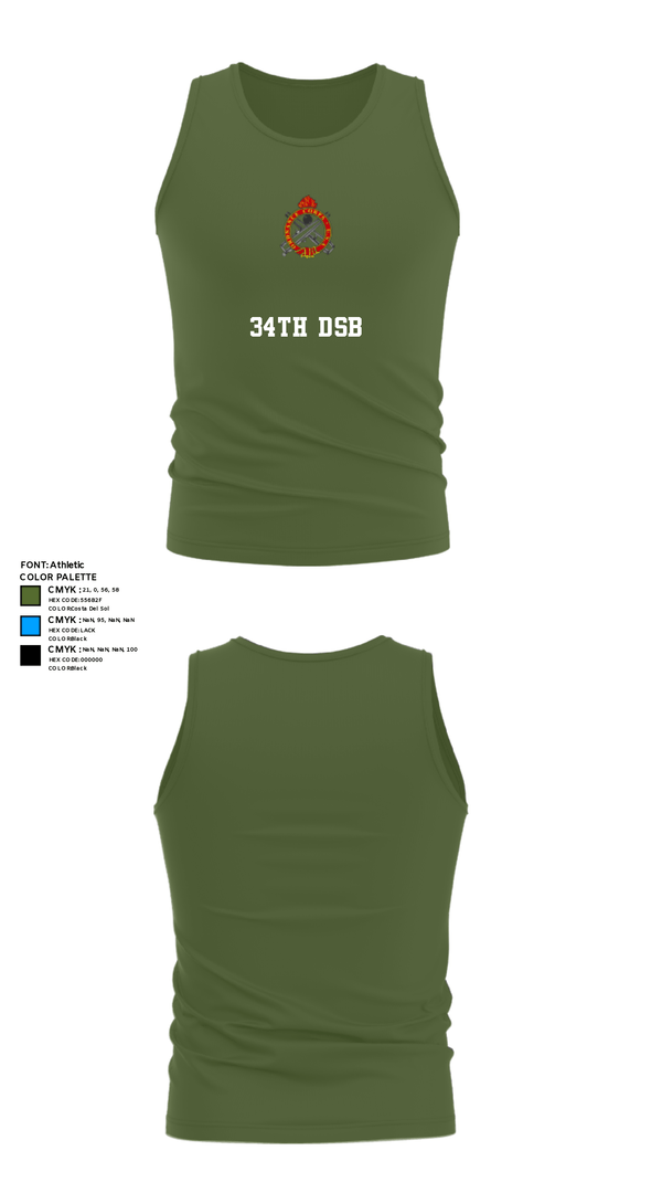 Tank Top, 34th DSB, Army, Teamtime, Team time, sublimation, custom sports apparel, team uniforms, spirit wear, spiritwear, sports uniforms, custom shirts, team store, custom team store, fundraiser sports, apparel fundraiser