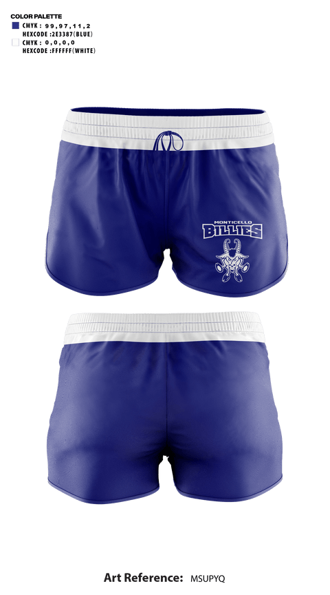 Womens Shorts, Monticello High School Cheer, Cheer, Teamtime, Team time, sublimation, custom sports apparel, team uniforms, spirit wear, spiritwear, sports uniforms, custom shirts, team store, custom team store, fundraiser sports, apparel fundraiser