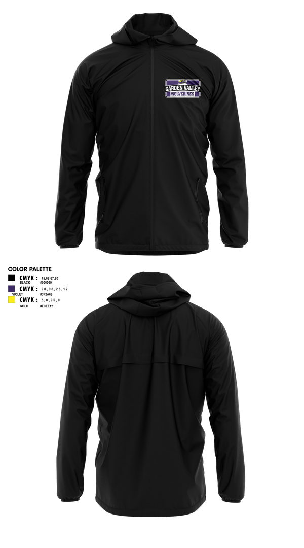 Windbreaker, Garden Valley Wolverines, Spirit Store, Teamtime, Team time, sublimation, custom sports apparel, team uniforms, spirit wear, spiritwear, sports uniforms, custom shirts, team store, custom team store, fundraiser sports, apparel fundraiser