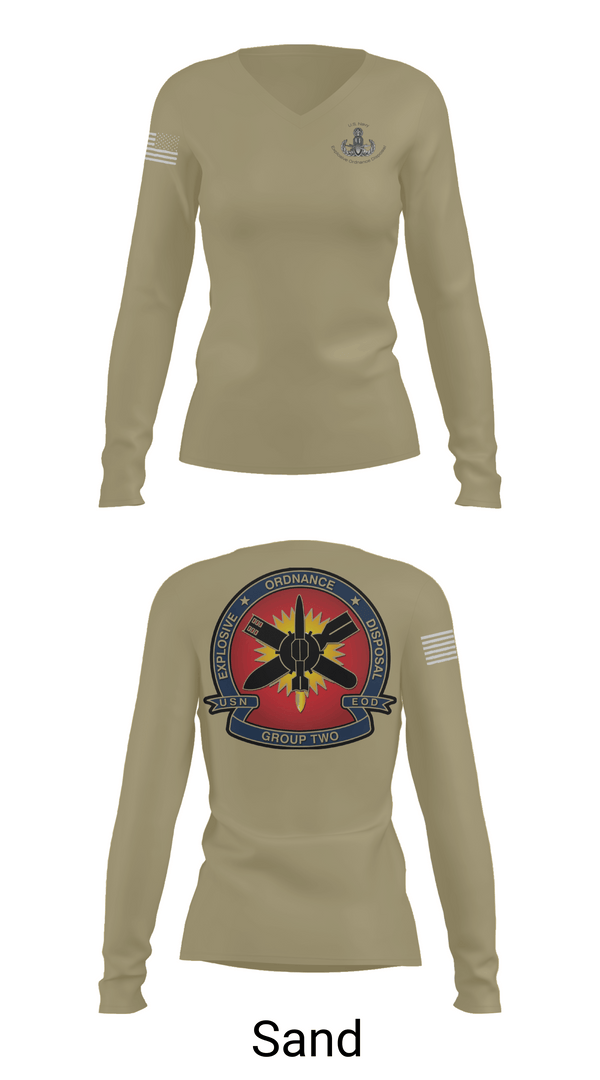 Womens Long Sleeve Vneck Shirt, EODMU 2, , Teamtime, Team time, sublimation, custom sports apparel, team uniforms, spirit wear, spiritwear, sports uniforms, custom shirts, team store, custom team store, fundraiser sports, apparel fundraiser
