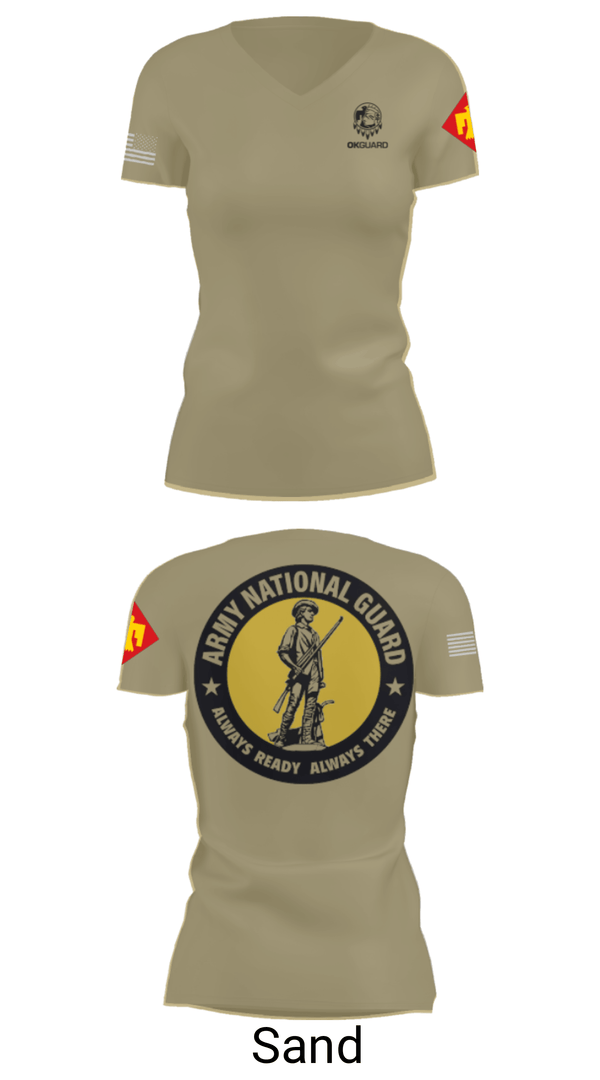 Womens Short Sleeve Vneck Shirt, Recruiting & Retention Battalion, National Guard, Teamtime, Team time, sublimation, custom sports apparel, team uniforms, spirit wear, spiritwear, sports uniforms, custom shirts, team store, custom team store, fundraiser sports, apparel fundraiser