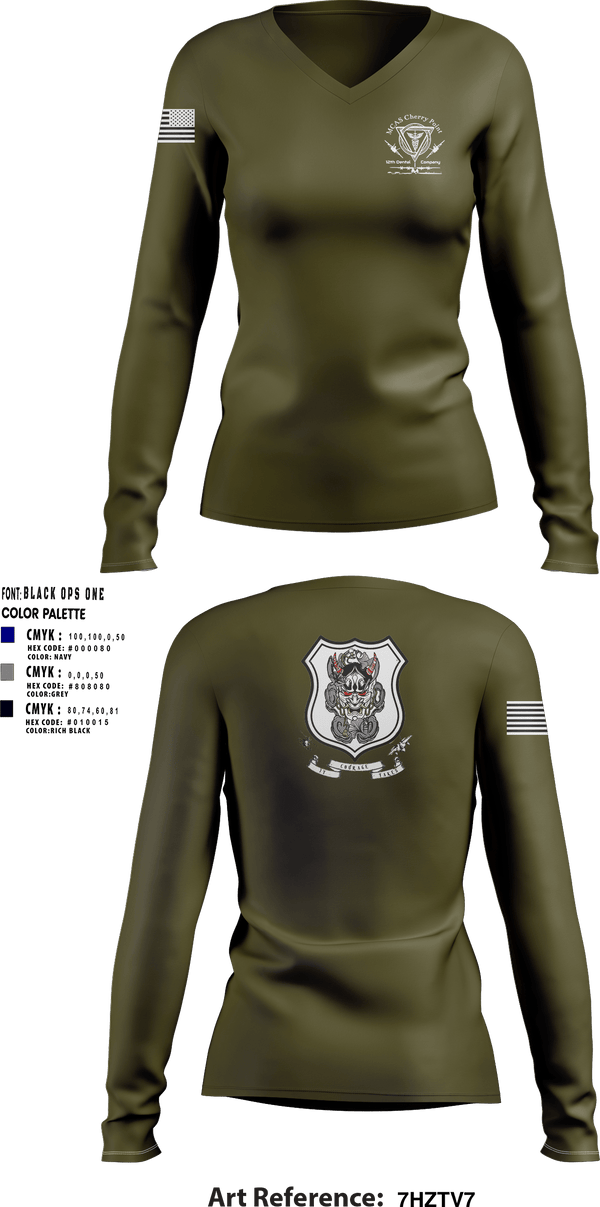 Womens Long Sleeve Vneck Shirt, 12th Dental Co, Navy, Teamtime, Team time, sublimation, custom sports apparel, team uniforms, spirit wear, spiritwear, sports uniforms, custom shirts, team store, custom team store, fundraiser sports, apparel fundraiser