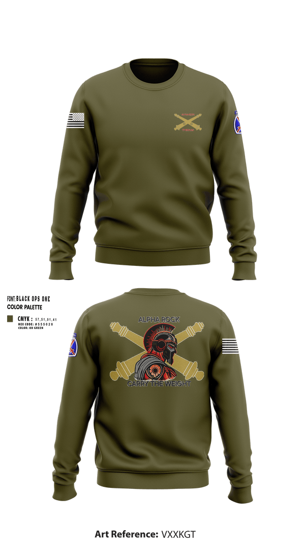 Crew Neck Sweatshirt, ALPHA ROCK, Army, Teamtime, Team time, sublimation, custom sports apparel, team uniforms, spirit wear, spiritwear, sports uniforms, custom shirts, team store, custom team store, fundraiser sports, apparel fundraiser