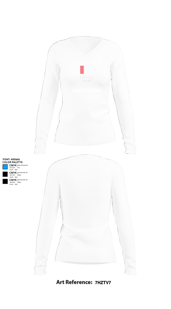 Womens Long Sleeve Vneck Shirt 1, Badotti Flooring, , Teamtime, Team time, sublimation, custom sports apparel, team uniforms, spirit wear, spiritwear, sports uniforms, custom shirts, team store, custom team store, fundraiser sports, apparel fundraiser