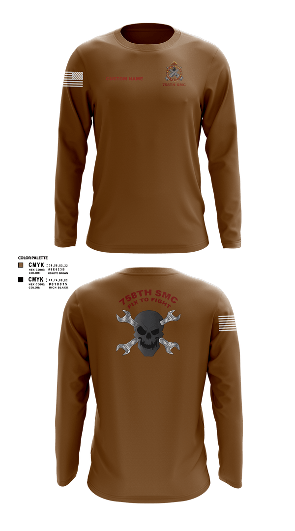 Long Sleeve Performance Shirt, 758th SMC, Army, Teamtime, Team time, sublimation, custom sports apparel, team uniforms, spirit wear, spiritwear, sports uniforms, custom shirts, team store, custom team store, fundraiser sports, apparel fundraiser