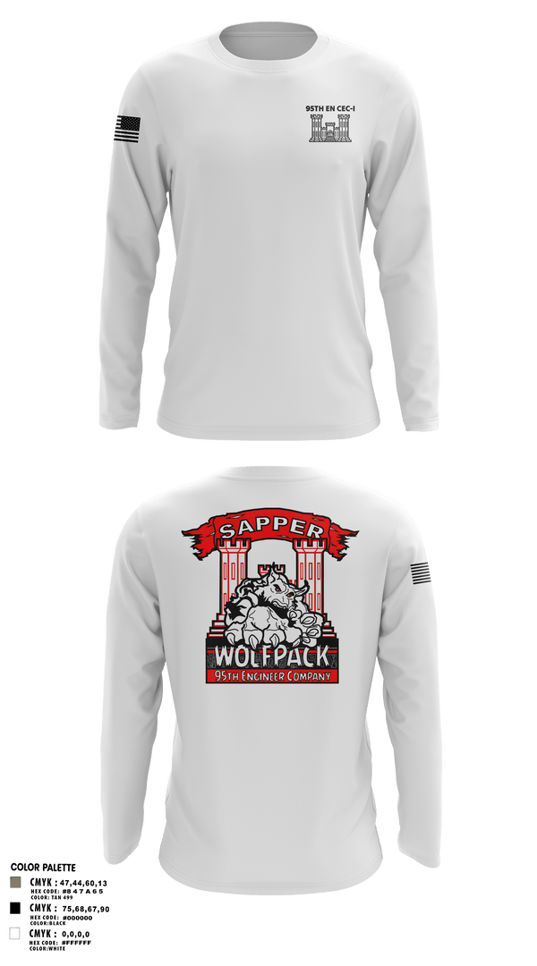 Long Sleeve Performance Shirt, 95TH EN, Army, Teamtime, Team time, sublimation, custom sports apparel, team uniforms, spirit wear, spiritwear, sports uniforms, custom shirts, team store, custom team store, fundraiser sports, apparel fundraiser